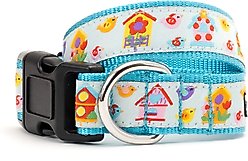 The Worthy Dog Birdhouses Dog Collar, Blue, Large: 14 to 20-in neck, 1-in wide