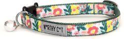 The Worthy Dog Spring Bouquet Cat Collar, Green, 9 to 11-in neck, 1/2-in wide