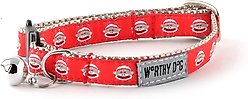 The Worthy Dog Sock Monkey Cat Collar, Red, 9 to 11-in neck, 1/2-in wide