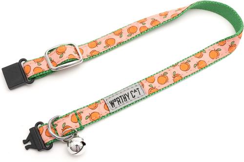 Show full view: The Worthy Dog Peachy Keen Cat Collar, Peach, 9 to 11-in neck, 1/2-in wide slide 3 of 3