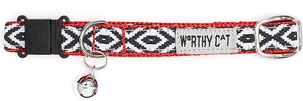 Show full view: The Worthy Dog Kilim Cat Collar, Black/White, 9 to 11-in neck, 1/2-in wide slide 2 of 3
