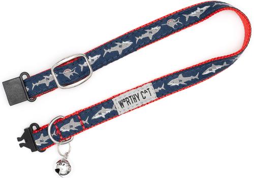Show full view: The Worthy Dog Jaws Cat Collar, Blue, 9 to 11-in neck, 1/2-in wide slide 3 of 4