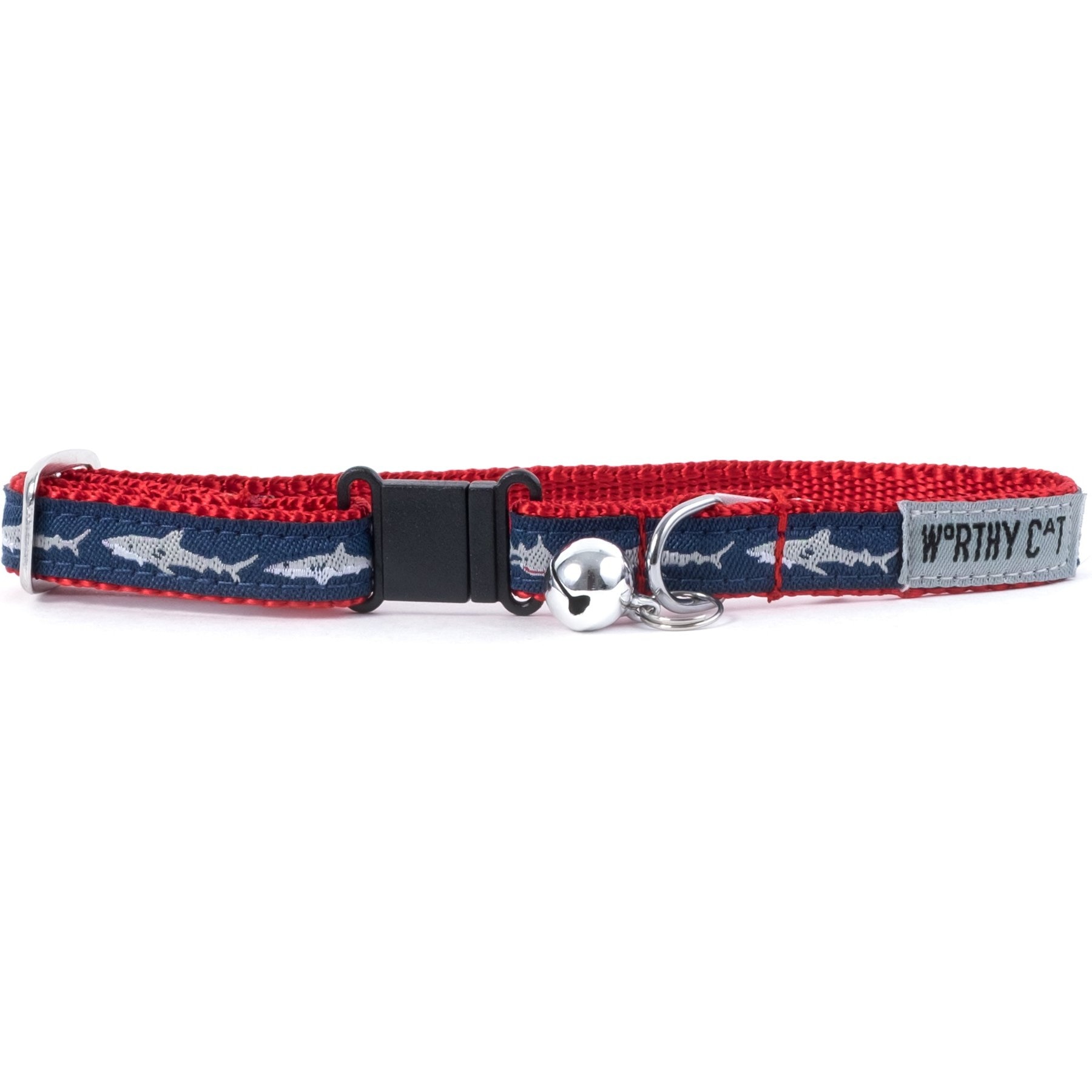 The Worthy Dog Jaws Cat Collar, Blue, 9 to 11-in neck, 1/2-in wide