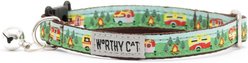 The Worthy Dog Happy Camper Cat Collar, Multicolored, 9 to 11-in neck, 1/2-in wide