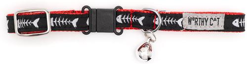 Show full view: The Worthy Dog Dinner Cat Collar, Red, 9 to 11-in neck, 1/2-in wide slide 3 of 4