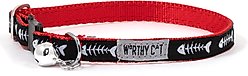 The Worthy Dog Dinner Cat Collar, Red, 9 to 11-in neck, 1/2-in wide