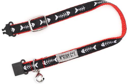 Show full view: The Worthy Dog Dinner Cat Collar, Red, 9 to 11-in neck, 1/2-in wide slide 2 of 4