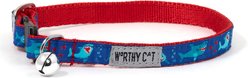 The Worthy Dog Chomp Cat Collar, Blue, 9 to 11-in neck, 1/2-in wide