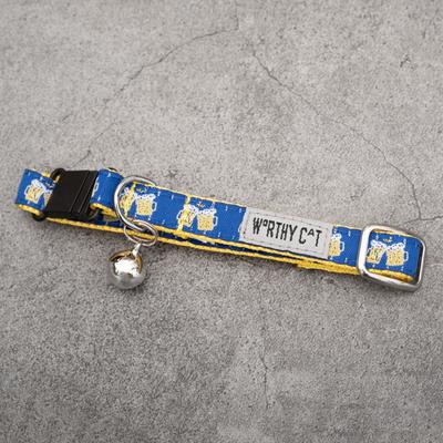Show full view: The Worthy Dog Cheers Cat Collar, Navy, 9 to 11-in neck, 1/2-in wide slide 5 of 5