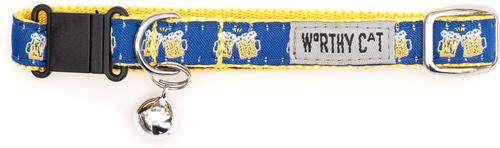 Show full view: The Worthy Dog Cheers Cat Collar, Navy, 9 to 11-in neck, 1/2-in wide slide 3 of 5