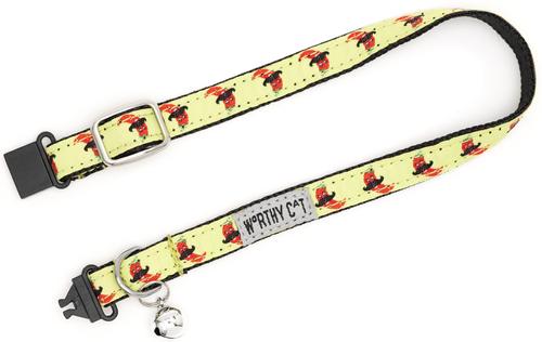 Show full view: The Worthy Dog Chili Pepper Cat Collar, Lime, 9 to 11-in neck, 1/2-in wide slide 4 of 4