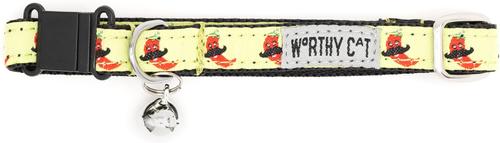 Show full view: The Worthy Dog Chili Pepper Cat Collar, Lime, 9 to 11-in neck, 1/2-in wide slide 3 of 4