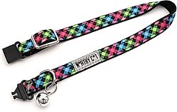 The Worthy Dog Carnival Check Cat Collar, Multicolored, 9 to 11-in neck, 1/2-in wide slide 2 of 3