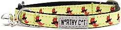 The Worthy Dog Chili Pepper Cat Collar, Lime, 9 to 11-in neck, 1/2-in wide