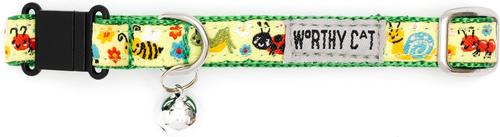 Show full view: The Worthy Dog Bugs Cat Collar, Green, 9 to 11-in neck, 1/2-in wide slide 2 of 3