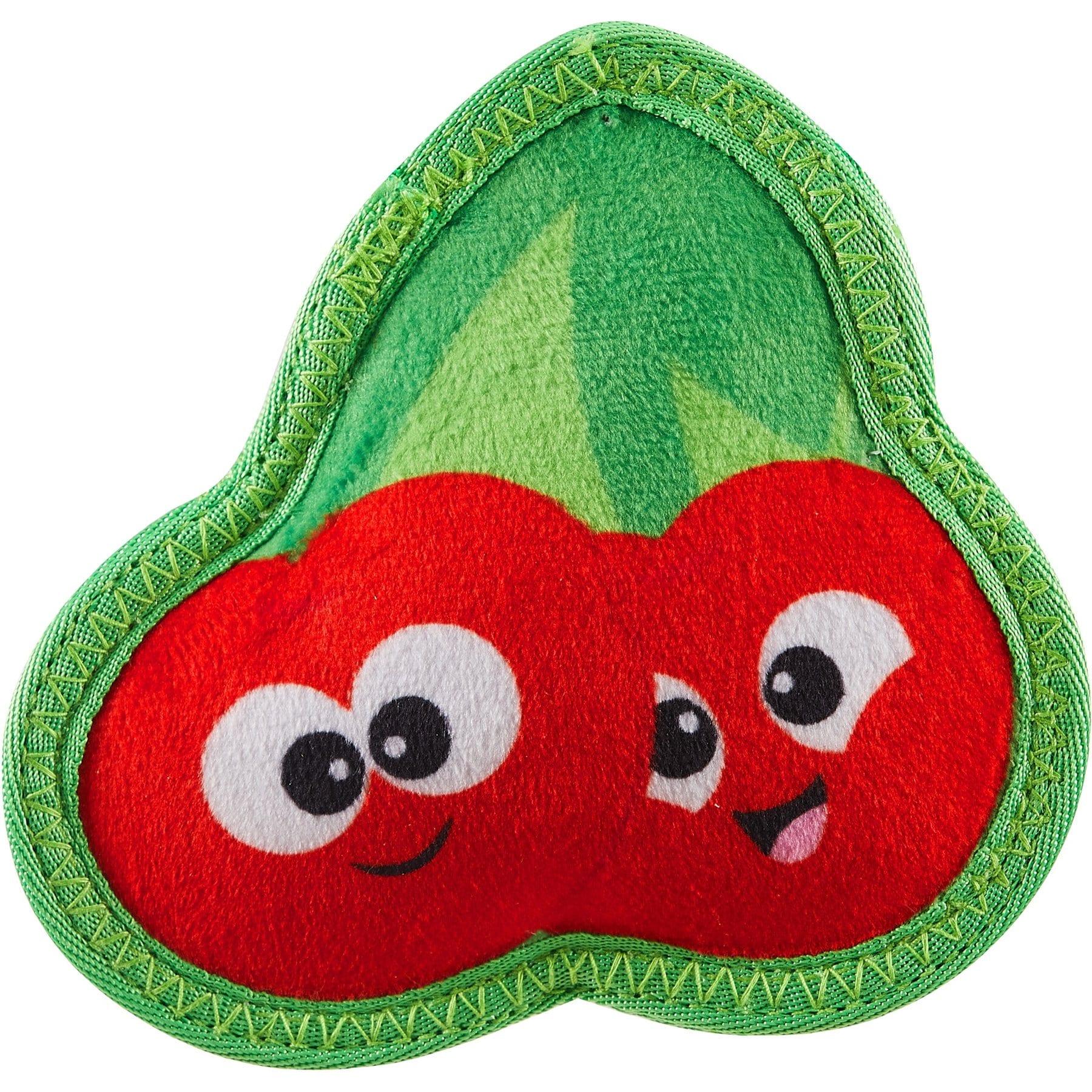 Outward Hound Tough Skinz Durable Squeaky Dog Toy with Two Tough Layers, Cherries, Red, Small