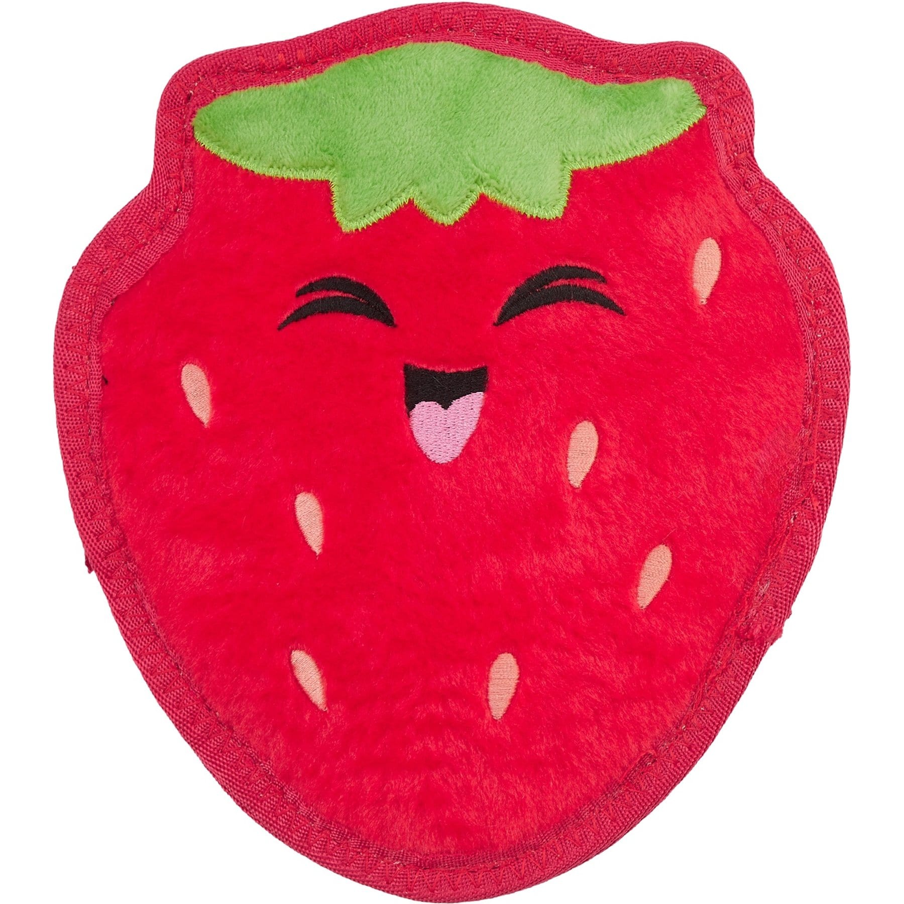 Outward Hound Tough Skinz Durable Squeaky Strawberry Dog Toy, Red, Medium