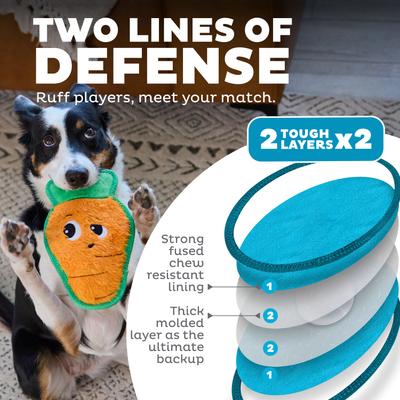 Show full view: Outward Hound Tough Skinz Durable Squeaky Carrot Dog Toy, Multicolor, Medium slide 2 of 9