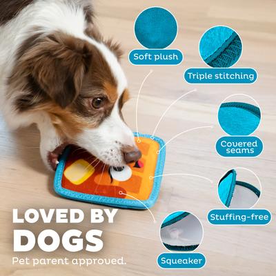 Show full view: Outward Hound Tough Skinz Durable Squeaky Waffle Dog Toy, Multicolor, Small slide 5 of 10