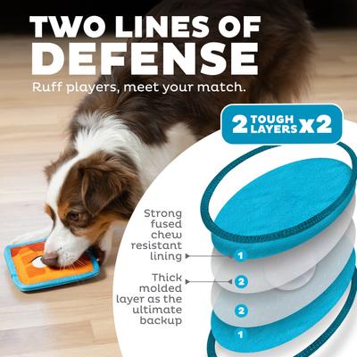 Show full view: Outward Hound Tough Skinz Durable Squeaky Waffle Dog Toy, Multicolor, Small slide 3 of 10