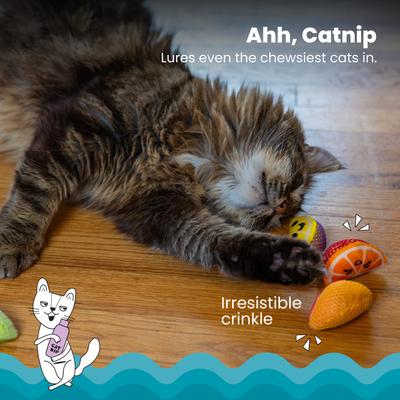 Show full view: Catstages Dental Fruit Wedges Cat Plush Toy with Catnip, Multicolored, 4 count slide 3 of 8