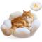 Show in main carousel: Catstages Indoor Purrfect Petals Washable Flower Shaped Round Bolster Plush Cat Bed, White slide 1 of 11
