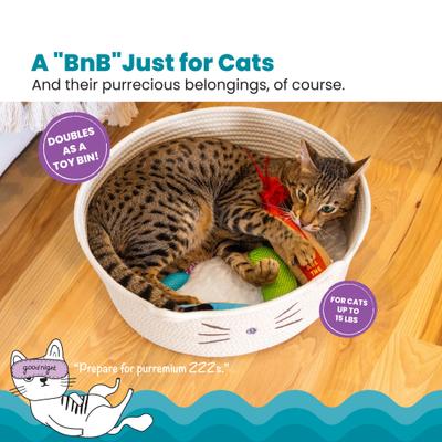 Show full view: Catstages Retreat 2-in-1 Bolster with Removable Cover, Cushion, Plush & Cotton Rope Cat Bed, White slide 2 of 11