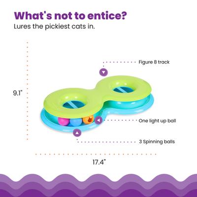 Show full view: Catstages Infinity Ball Track Including One Light-Up Ball, Figure-8 Shaped Compatible Topper Cat Toy, Green slide 4 of 9