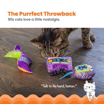 Show full view: Catstages So Meowsome 90s Themed Blend Cat Plush Toy with Catnip, 3 count, Multicolor slide 2 of 9