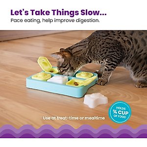 Catstages Kitty Cube Cat Treat Puzzle Toy, Blue
