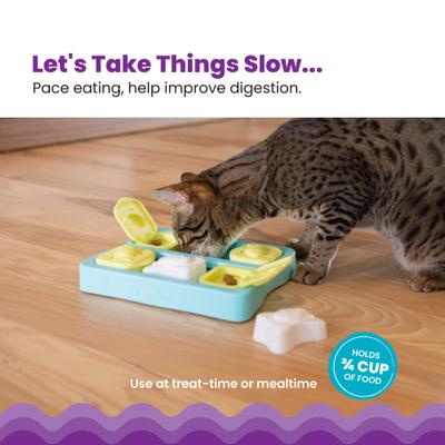 CATSTAGES Kitty Cube Cat Treat Puzzle Toy, Blue - Chewy.com