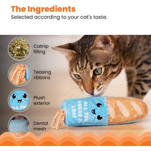 Catstages Loaf Kicker Cat Dental Toy with Catnip, Blue