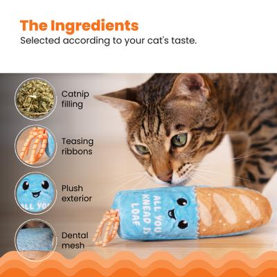 Show full view: Catstages Loaf Kicker Cat Dental Toy with Catnip, Blue slide 4 of 10