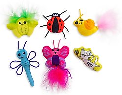 Catstages Cute As a Bug Themed Plush Interactive Crinkle Mesh Cat Toy with Catnip, Multicolor, Small