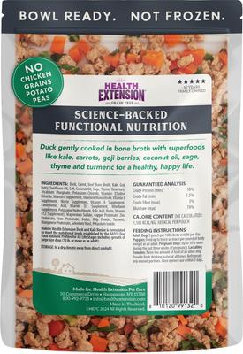 Show full view: Health Extension Gently Cooked Duck & Kale Recipe Wet Dog Food, 9-oz pouch, 1 count slide 3 of 10