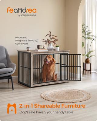 Show full view: FEANDREA 43.3-in Multi-Functional Dog Crate, Greige slide 6 of 6