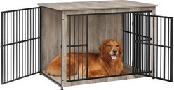 FEANDREA 43.3-in Multi-Functional Dog Crate, Greige