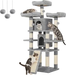 FEANDREA 67-in Multi-Level Cat Tree, Light Gray