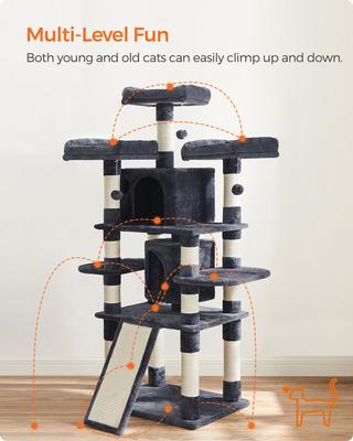 Show full view: FEANDREA 67-in Multi-Level Cat Tree, Smoky Gray slide 9 of 9