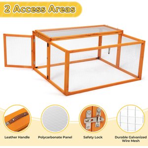 Coziwow Chicken Coop Run Portable Outdoor Pen, Orange