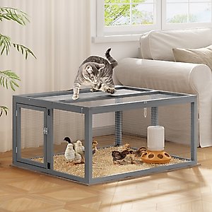 Coziwow Chicken Coop Run Portable Outdoor Pen, Gray