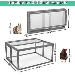 Coziwow Chicken Coop Run Portable Outdoor Pen, Gray