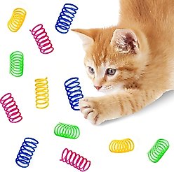 SunGrow Colorful Interactive Indoor Cat Spiral Spring Chasing Toy for Boredom, Exercise & Entertainment, 12 count