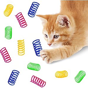 SunGrow Colorful Interactive Indoor Cat Spiral Spring Chasing Toy for Boredom, Exercise & Entertainment, 12 count