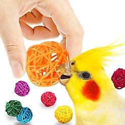 SunGrow Rattan Wicker Decorative Balls Cat & Bird Foraging Chew Toy, 1.2-in, 32 count slide 2 of 7