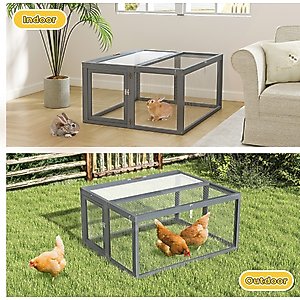 Coziwow Chicken Coop Run Portable Outdoor Pen, Gray