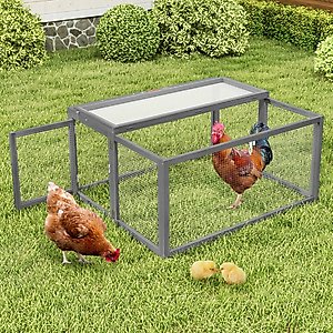 Coziwow Chicken Coop Run Portable Outdoor Pen, Gray