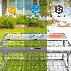 Coziwow Chicken Coop Run Portable Outdoor Pen, Gray