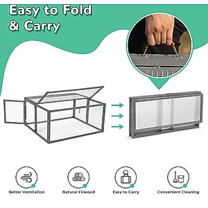 Coziwow Chicken Coop Run Portable Outdoor Pen, Gray