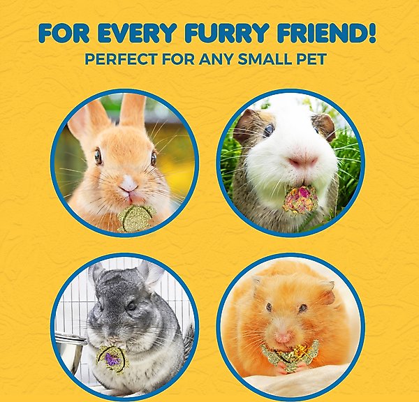 Show full view: SunGrow Heart Shaped Timothy Hay Small Pet Enrichment Chew Treats, 12 count slide 5 of 8